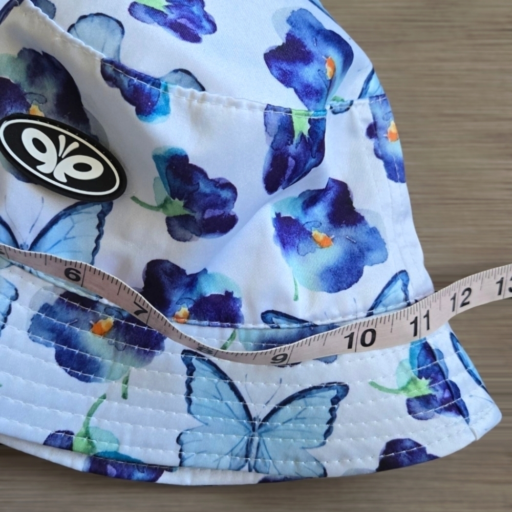 Zumiez Floral Butterfly Bucket Hat with Blue and Purple Flowers One Size - Picture 5 of 8